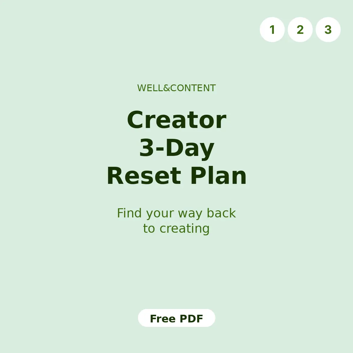 Creator 3-Day Reset Plan